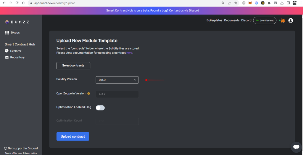 New Updates to the Module templates Upload Bunzz Repository